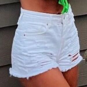 Pacsun festival white denim shorts